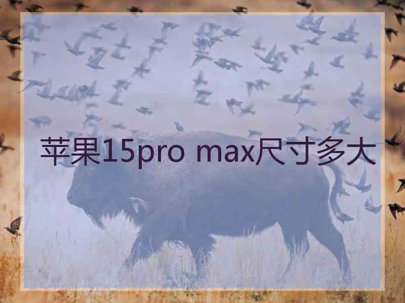 苹果15pro max尺寸多大