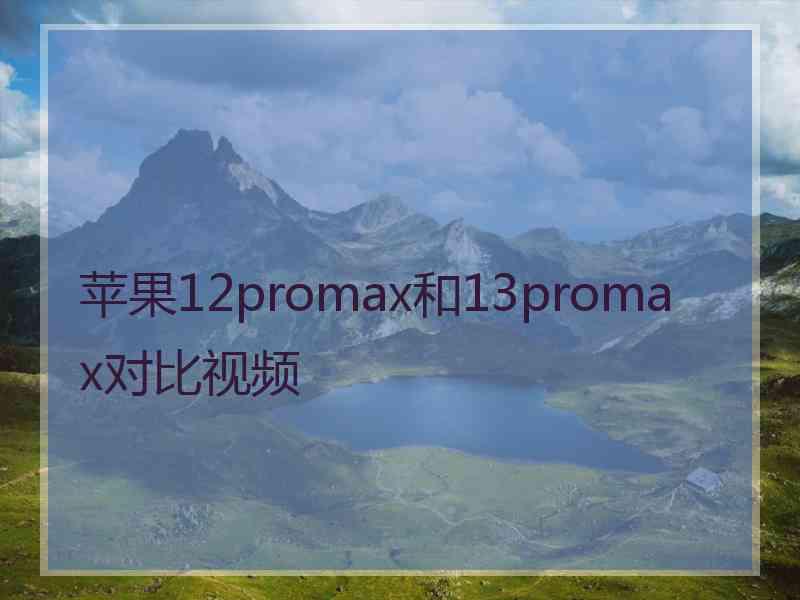 苹果12promax和13promax对比视频