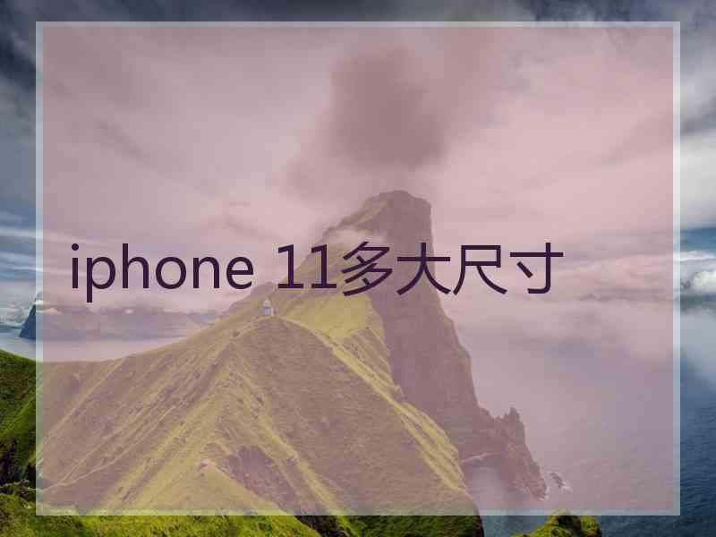 iphone 11多大尺寸