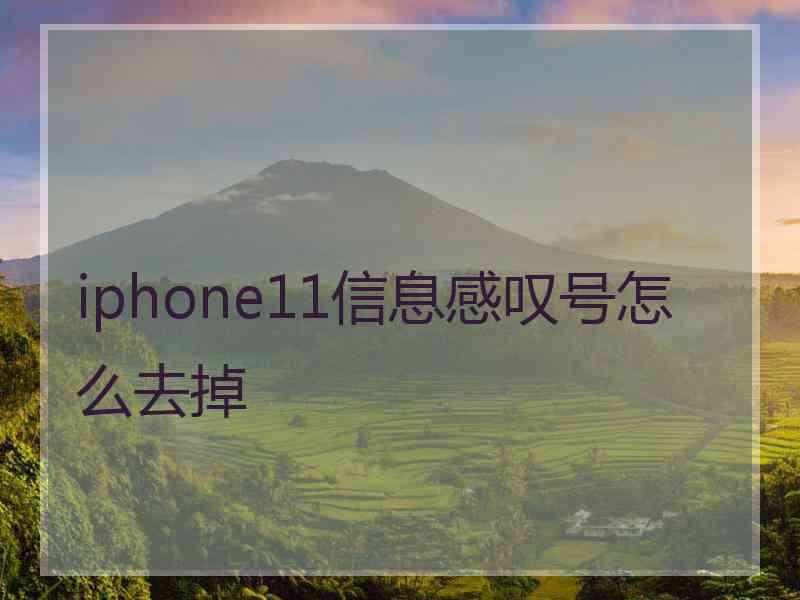 iphone11信息感叹号怎么去掉