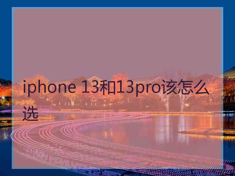 iphone 13和13pro该怎么选