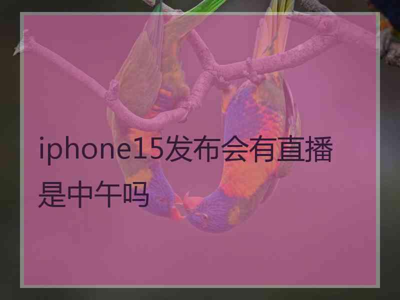 iphone15发布会有直播是中午吗