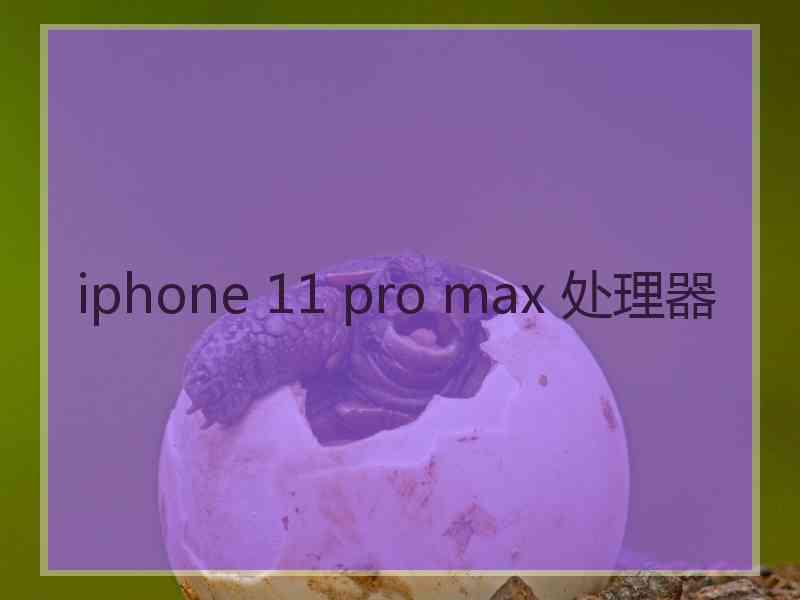 iphone 11 pro max 处理器