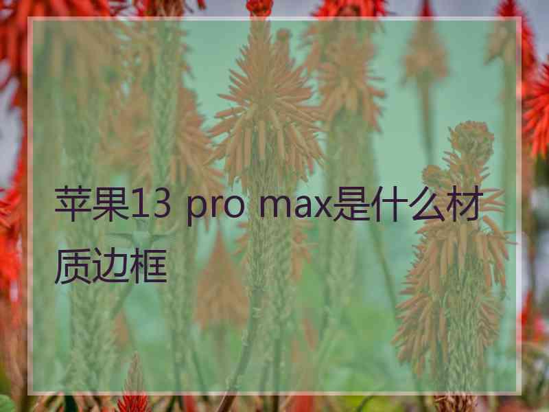 苹果13 pro max是什么材质边框