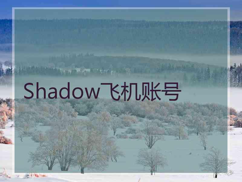 Shadow飞机账号