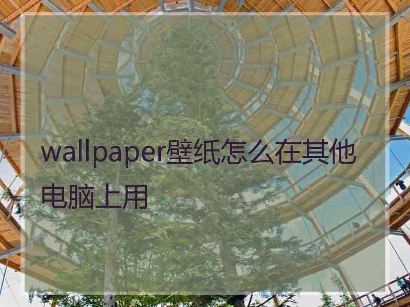 wallpaper壁纸怎么在其他电脑上用