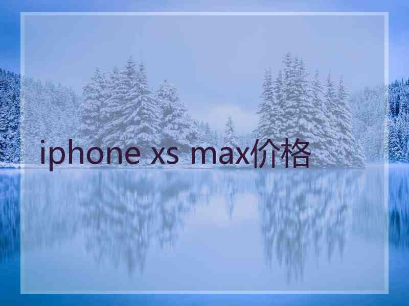 iphone xs max价格