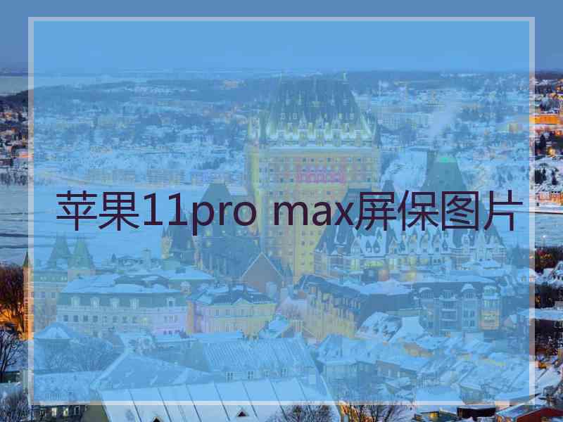 苹果11pro max屏保图片