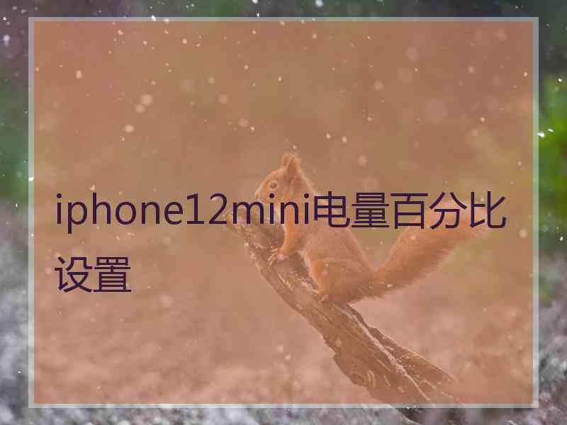 iphone12mini电量百分比设置