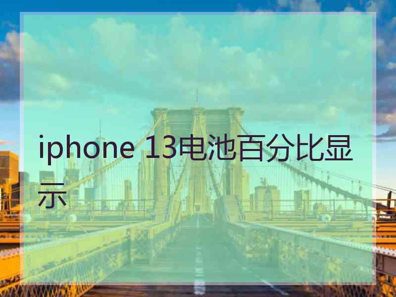 iphone 13电池百分比显示