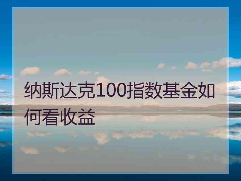 纳斯达克100指数基金如何看收益