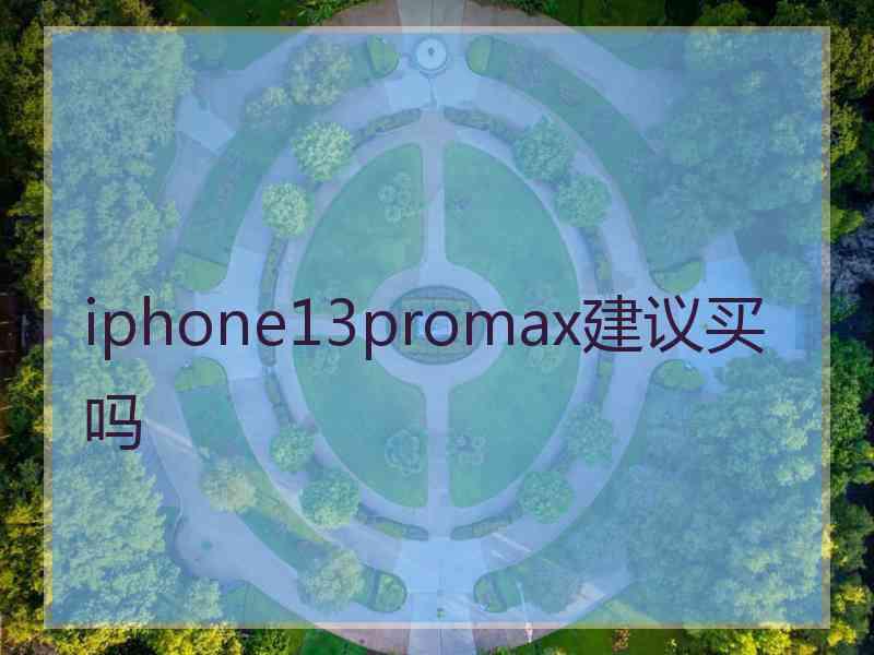 iphone13promax建议买吗