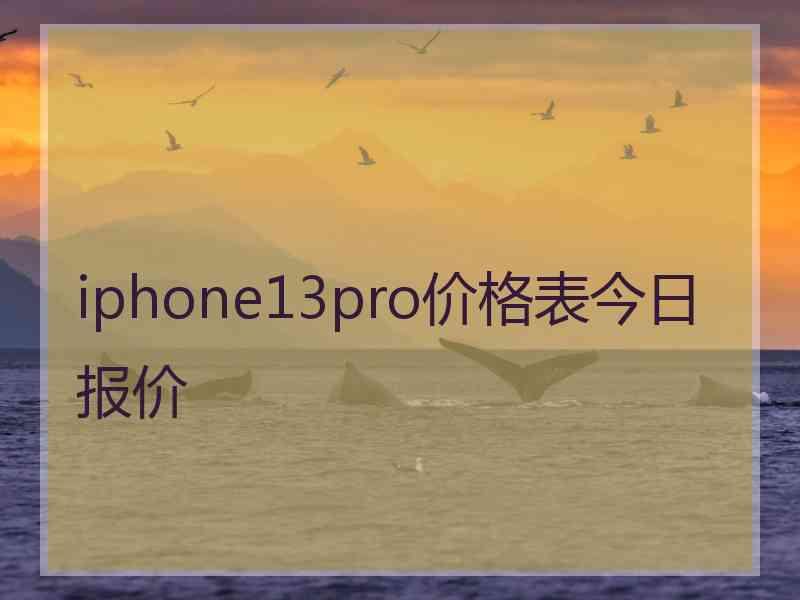 iphone13pro价格表今日报价