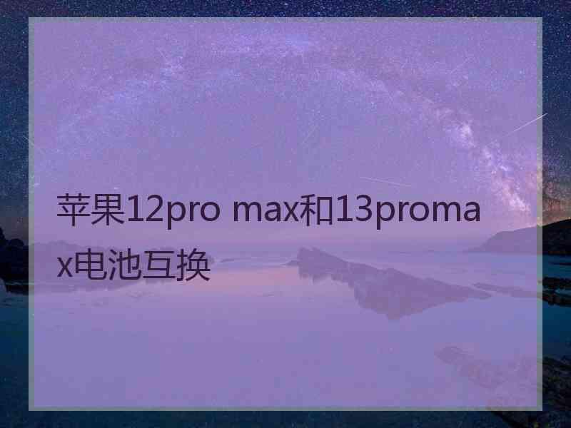 苹果12pro max和13promax电池互换