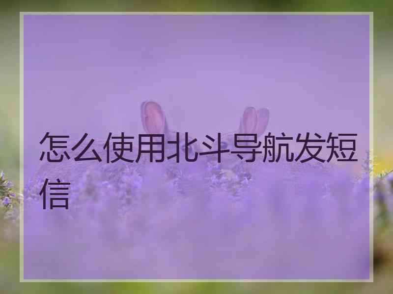 怎么使用北斗导航发短信