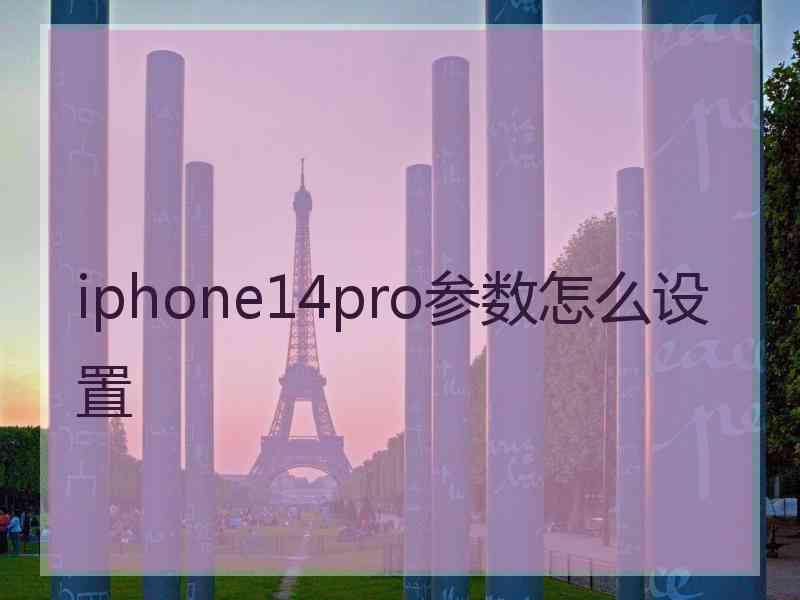 iphone14pro参数怎么设置