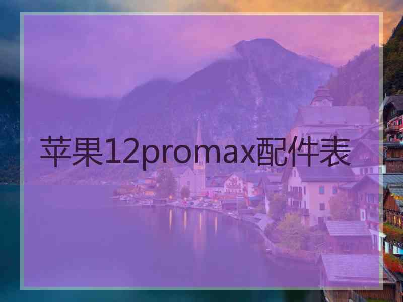 苹果12promax配件表