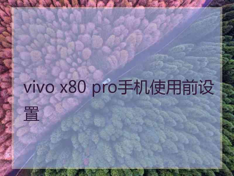 vivo x80 pro手机使用前设置