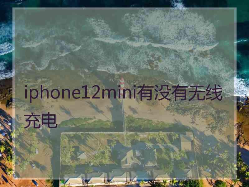 iphone12mini有没有无线充电