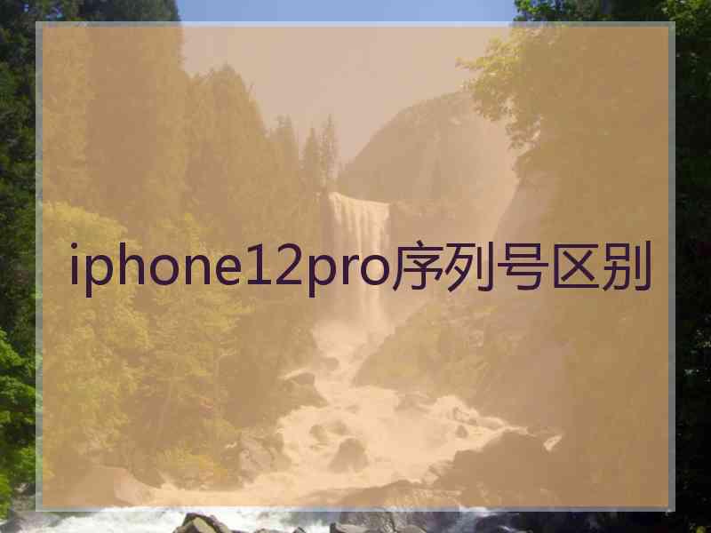 iphone12pro序列号区别