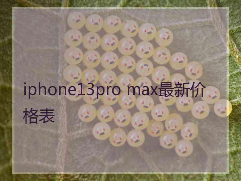 iphone13pro max最新价格表