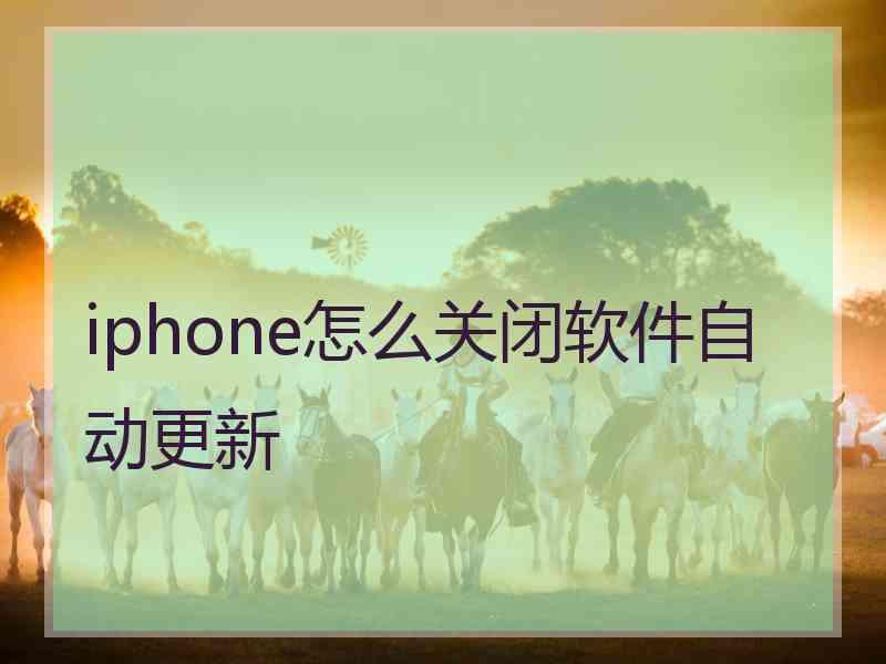 iphone怎么关闭软件自动更新