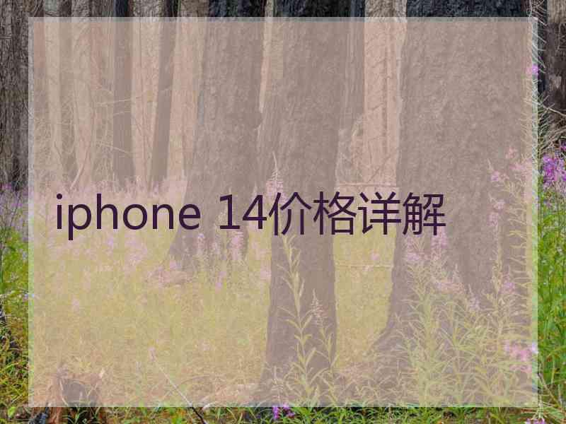 iphone 14价格详解