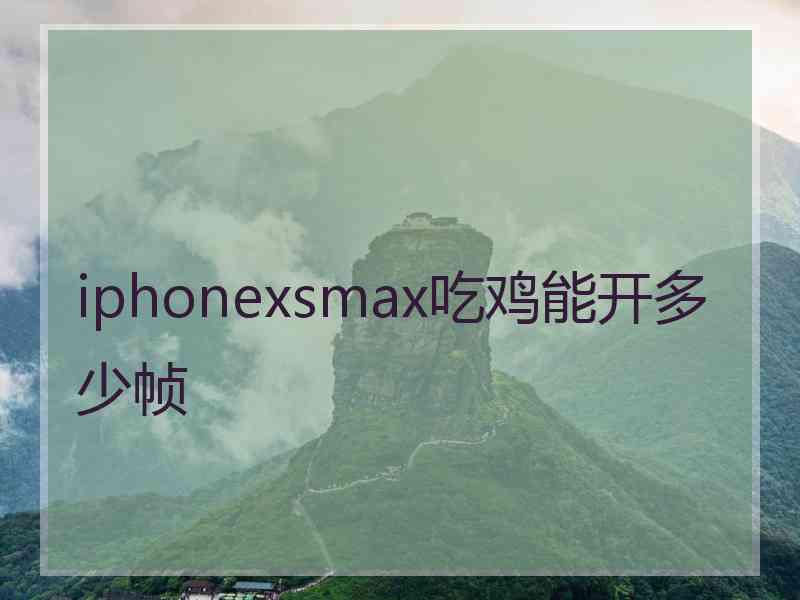 iphonexsmax吃鸡能开多少帧