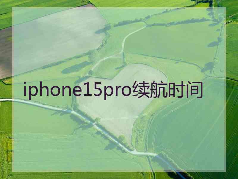 iphone15pro续航时间