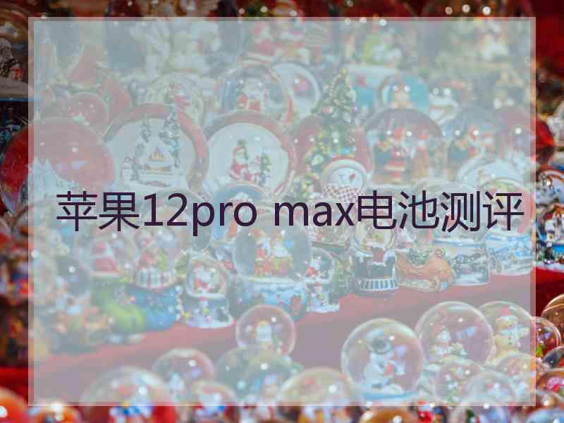 苹果12pro max电池测评