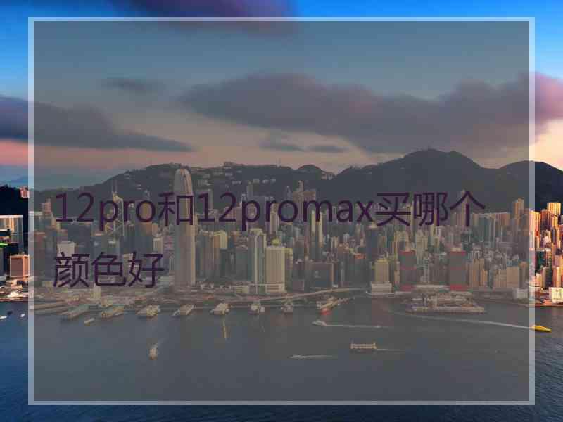 12pro和12promax买哪个颜色好