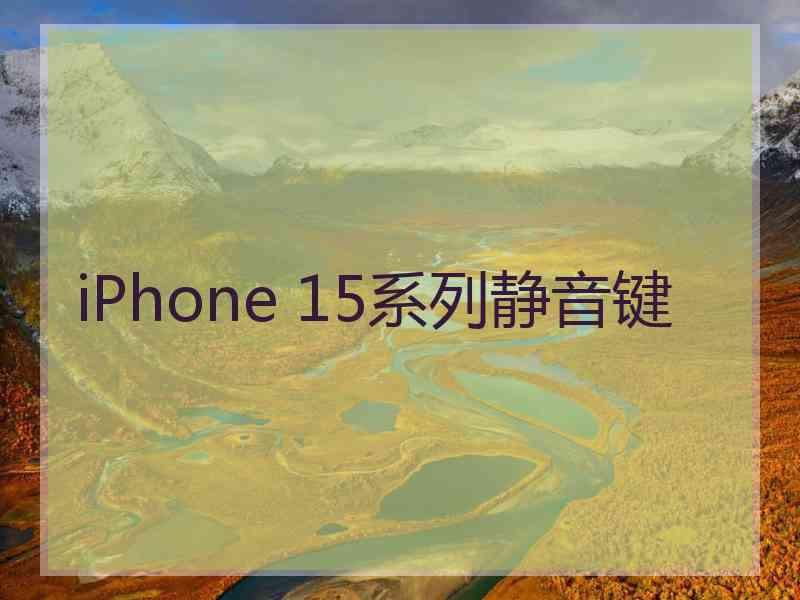 iPhone 15系列静音键