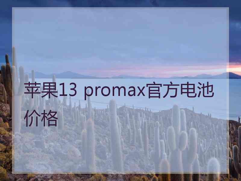 苹果13 promax官方电池价格