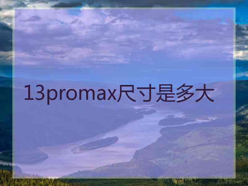 13promax尺寸是多大