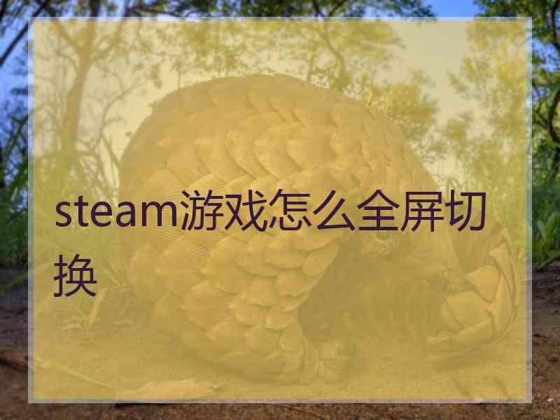 steam游戏怎么全屏切换