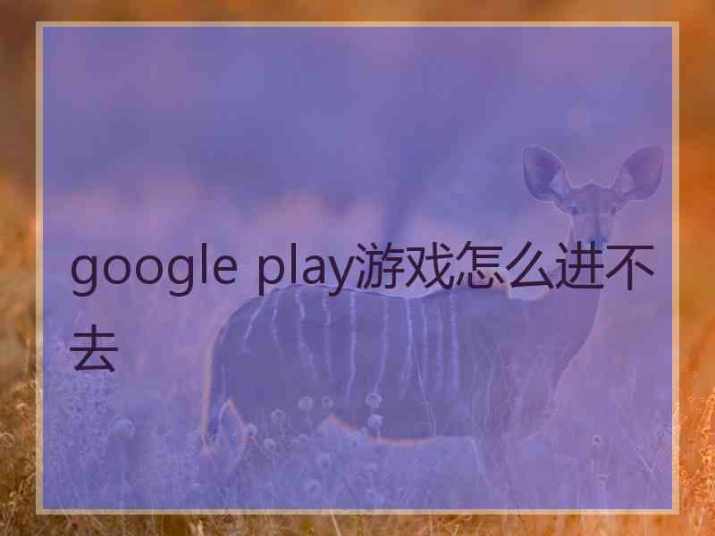 google play游戏怎么进不去