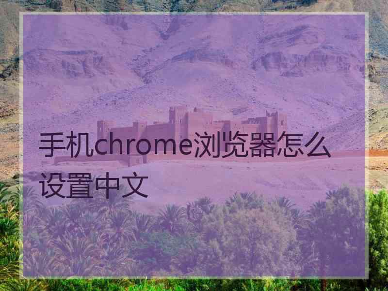 手机chrome浏览器怎么设置中文