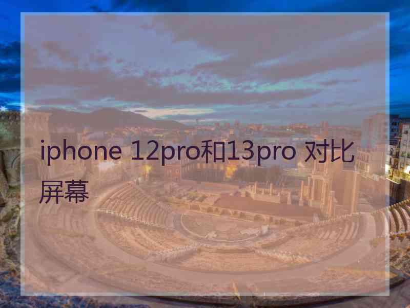 iphone 12pro和13pro 对比屏幕