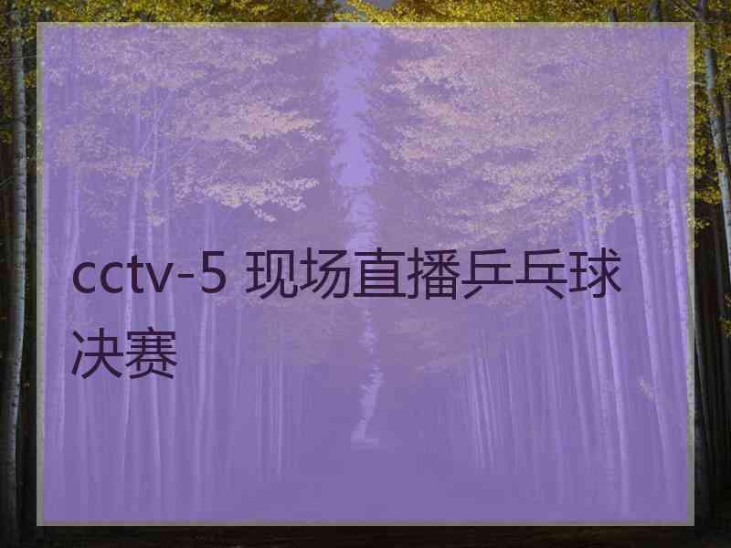 cctv-5 现场直播乒乓球决赛
