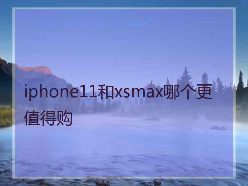 iphone11和xsmax哪个更值得购