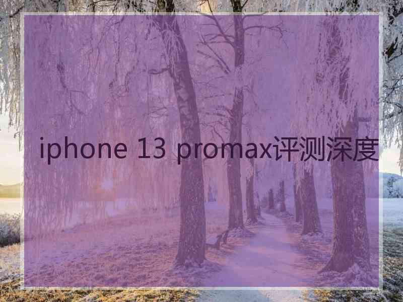 iphone 13 promax评测深度