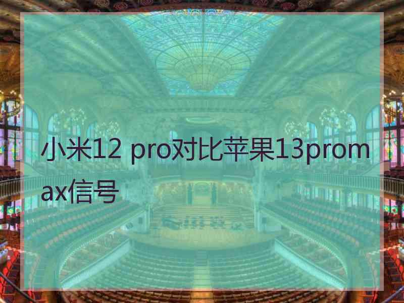 小米12 pro对比苹果13promax信号