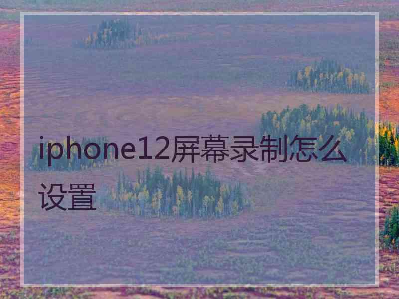 iphone12屏幕录制怎么设置