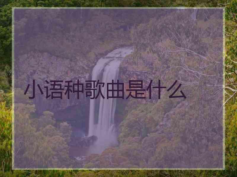 小语种歌曲是什么