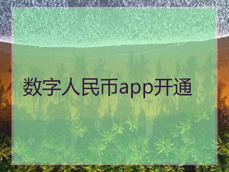 数字人民币app开通