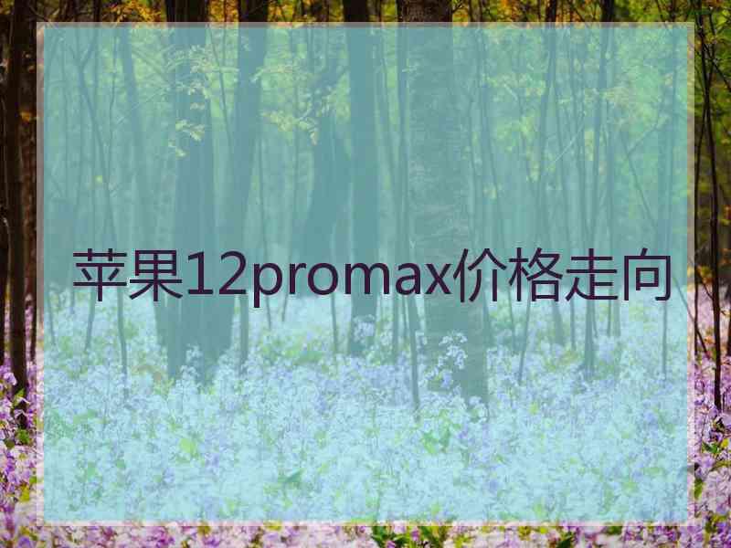 苹果12promax价格走向