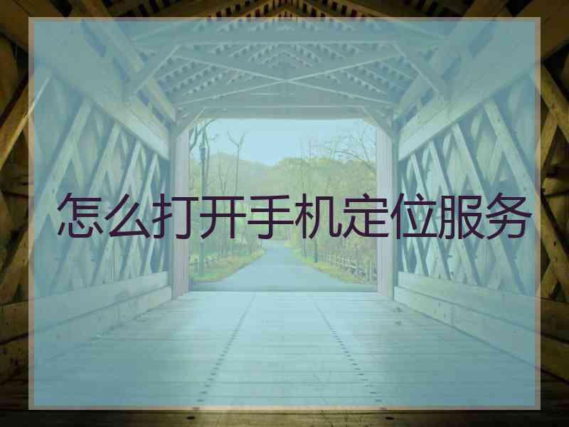 怎么打开手机定位服务
