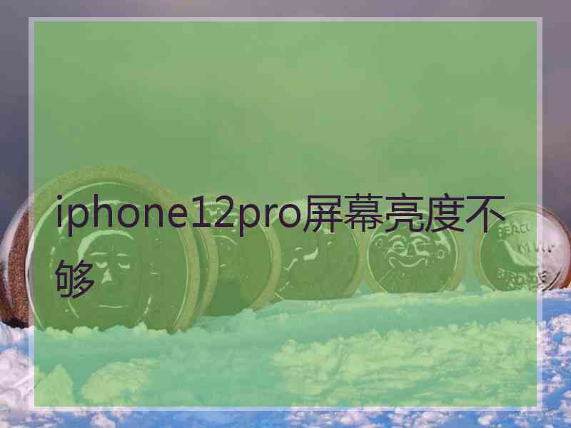 iphone12pro屏幕亮度不够