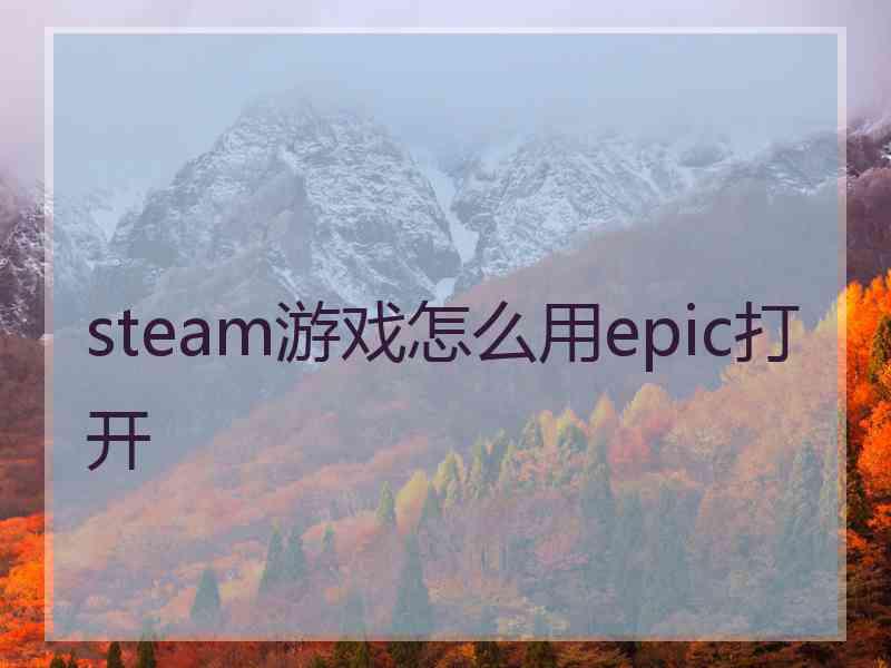 steam游戏怎么用epic打开