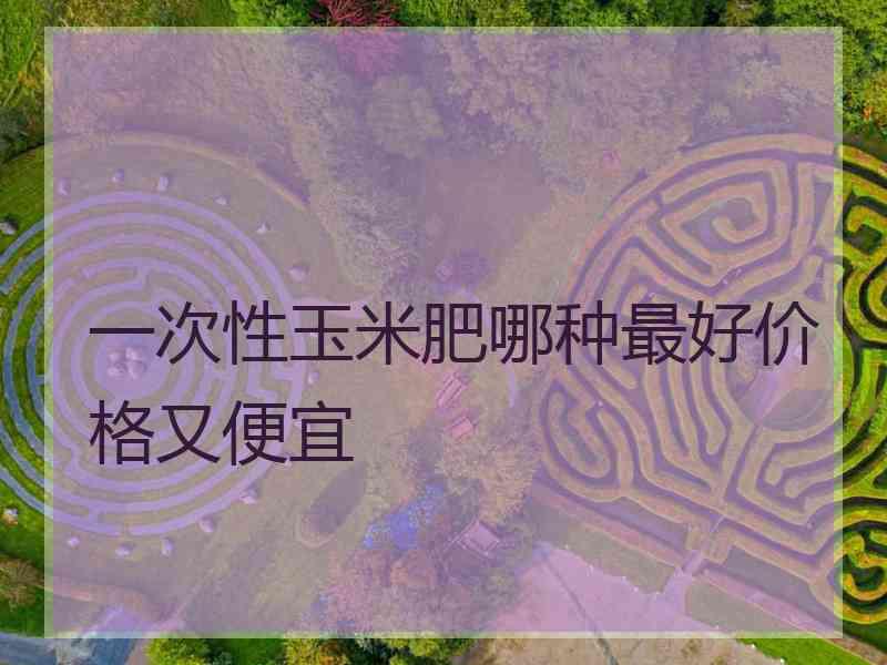 一次性玉米肥哪种最好价格又便宜